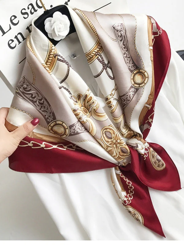 Foulard Châle Carré 100% Soie de Mûrier Imprimé 88*88cm - Image 20