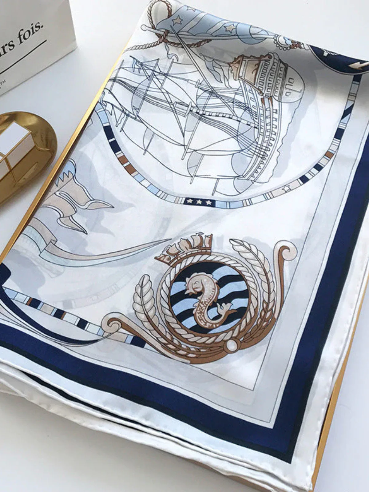 Foulard Châle Carré 100% Soie de Mûrier Imprimé 88*88cm - Image 6