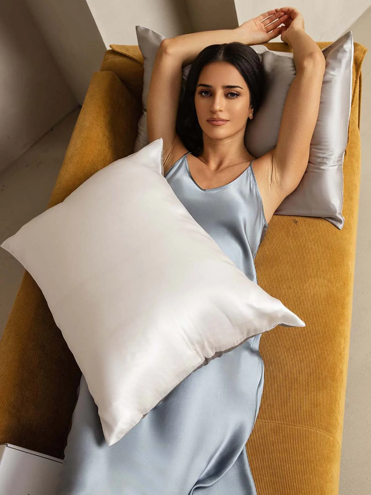 Taie d’Oreiller Simple Enveloppée En Soie 19Momme - Image 145