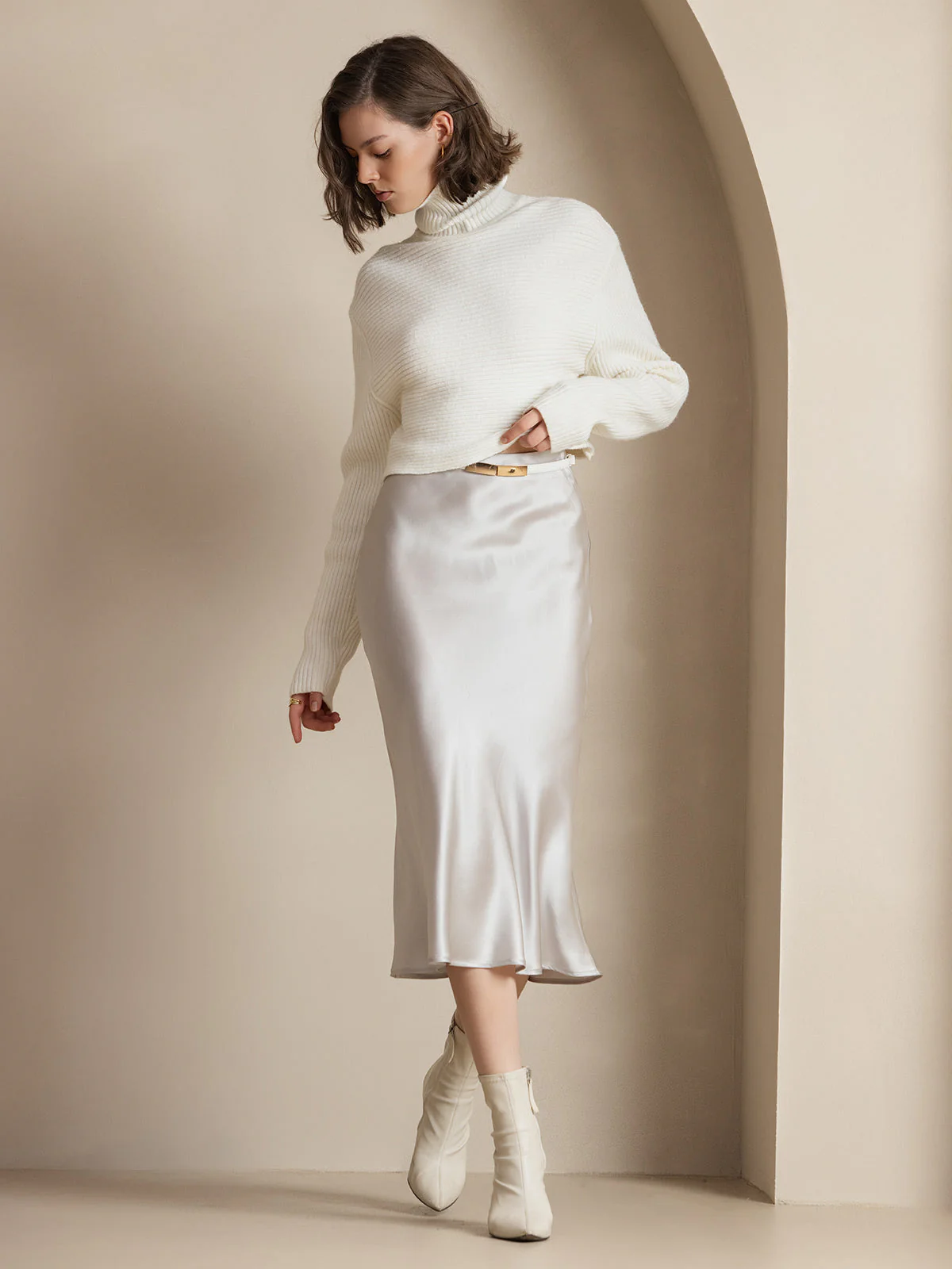 Jupe Élégante Basique en Soie Pure - Image 16