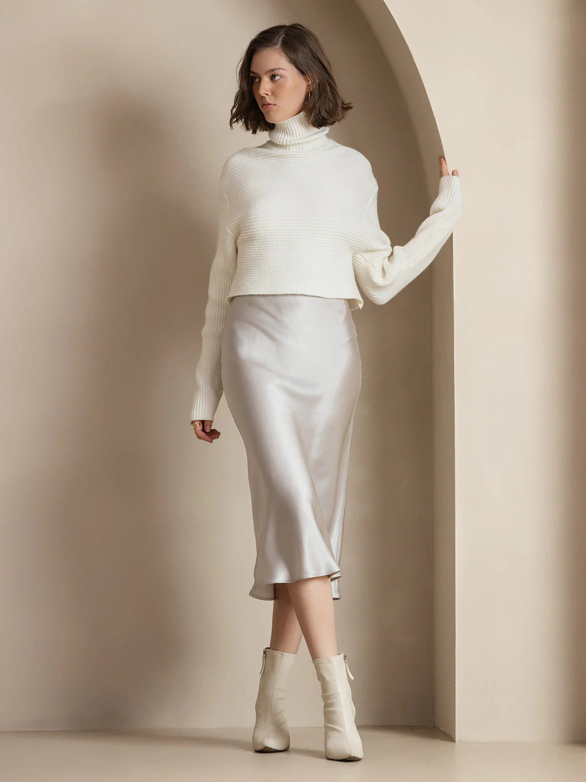 Jupe Élégante Basique en Soie Pure - Image 18