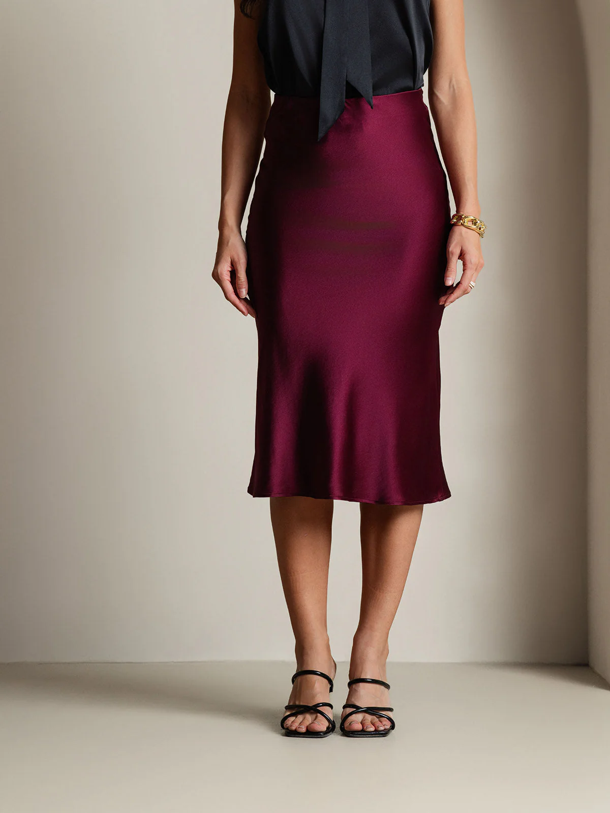 Jupe Élégante Basique en Soie Pure - Image 34
