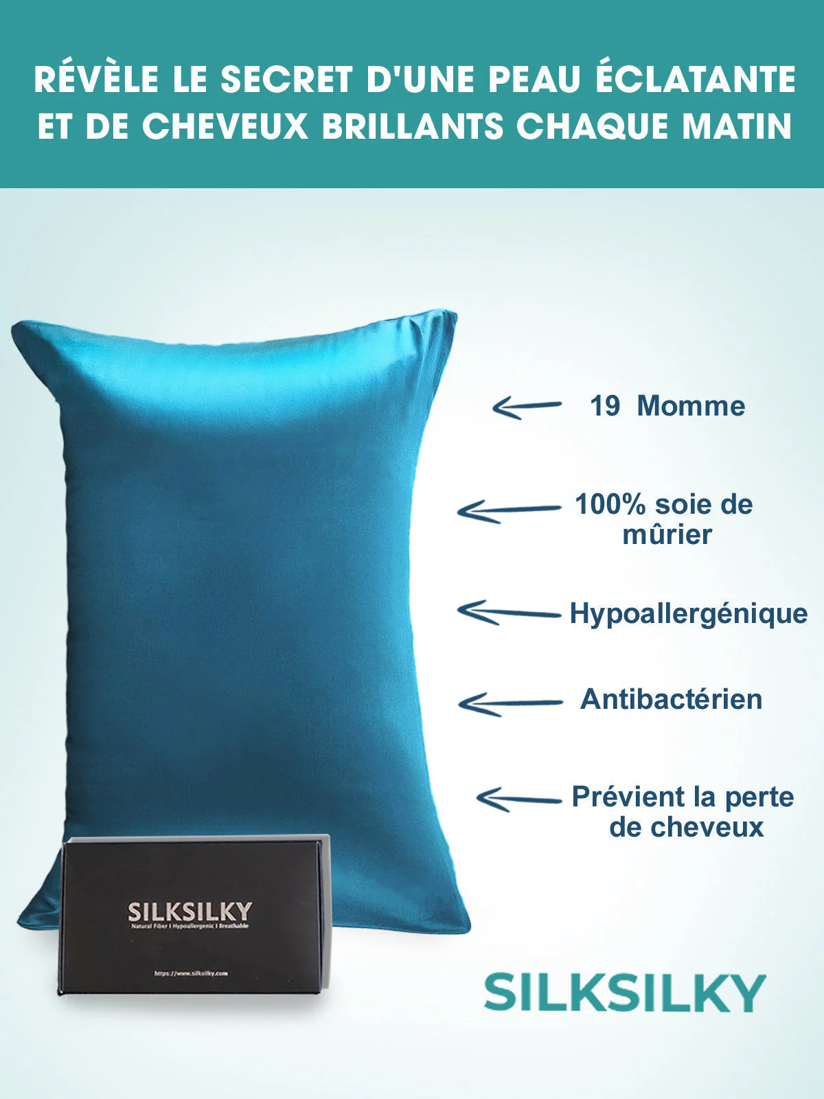2x Taie d’Oreiller En Soie 19Momme - Fermeture à glissière cachée - Image 82