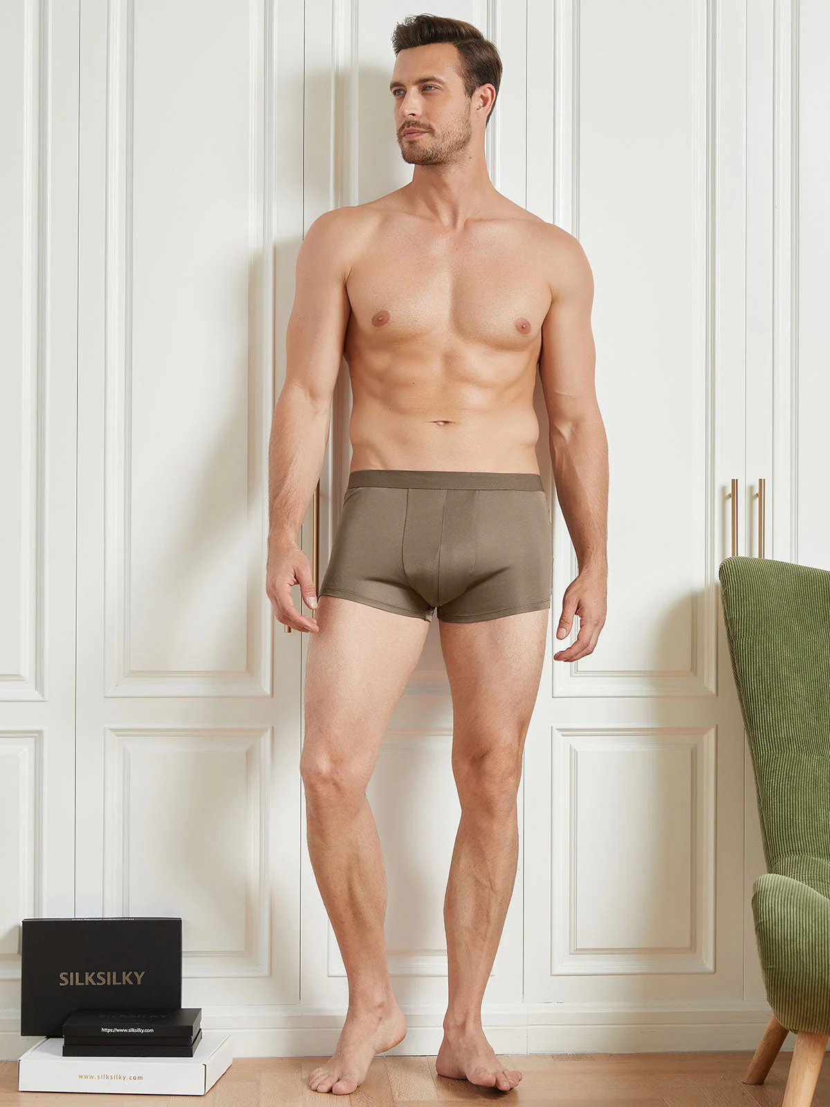 Lot de 3 Boxers Homme en Soie Pure - Image 25