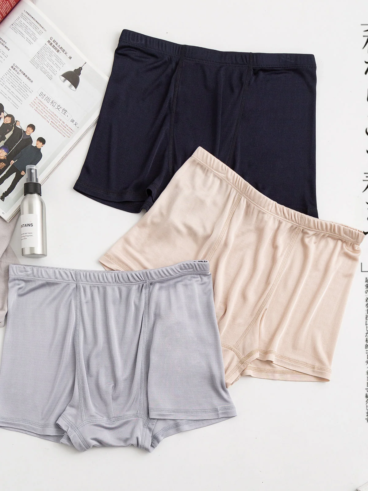 Lot de 3 Boxers Homme en Soie Pure - Image 19