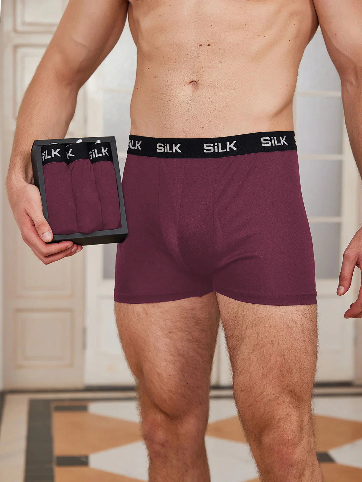 Lot de 3 Boxers Homme Ultra Doux Confortables en Soie Pure - Image 10