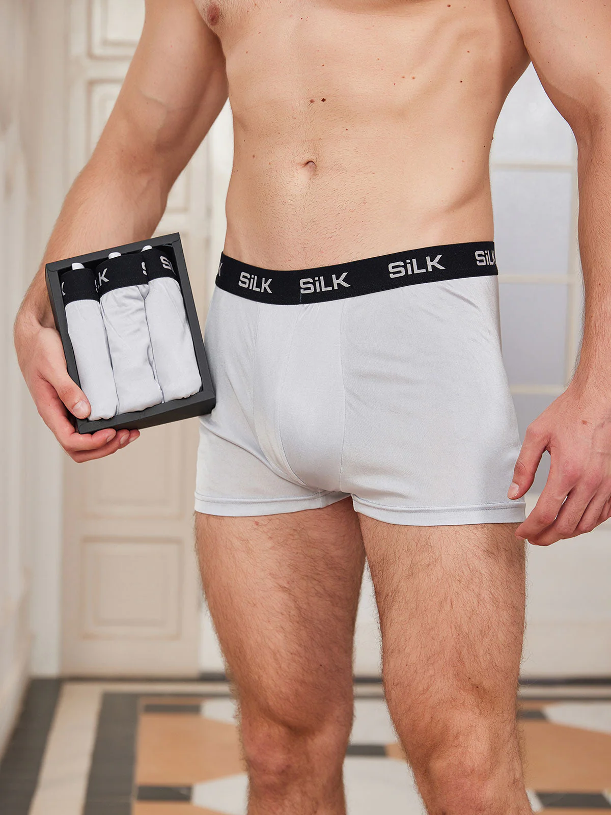 Lot de 3 Boxers Homme Ultra Doux Confortables en Soie Pure - Image 12