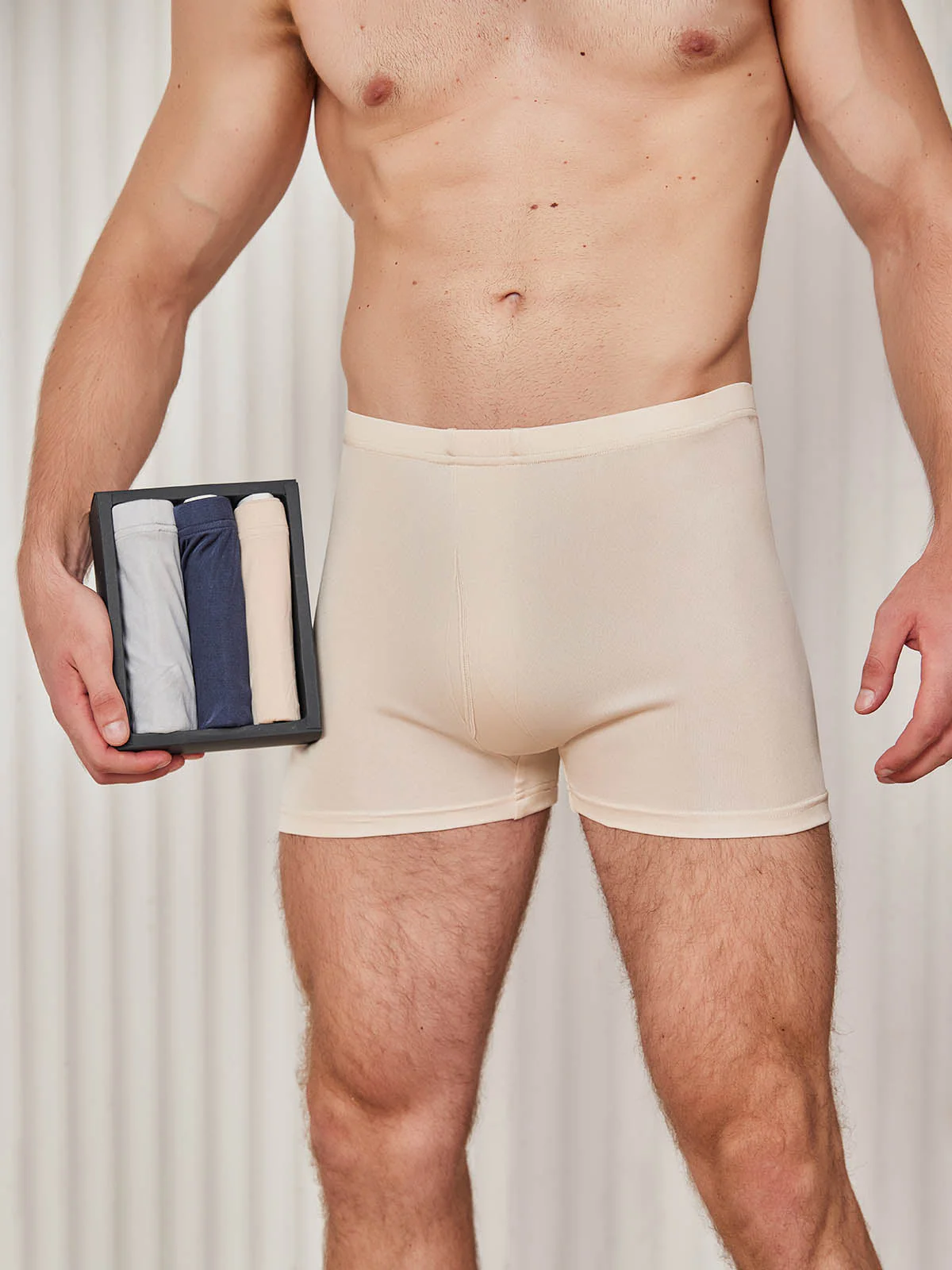 3 Boxers Homme en Soie Pure avec Devant Ouvert - Image 17