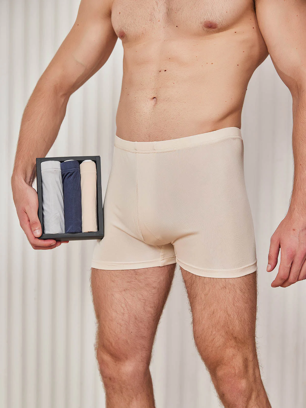 3 Boxers Homme en Soie Pure avec Devant Ouvert - Image 18