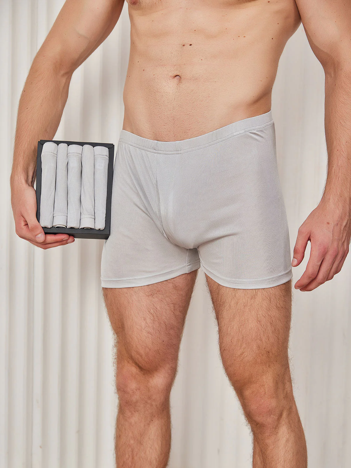 5 Boxers Homme en Soie Pure avec Ouverture à Braguette - Image 15