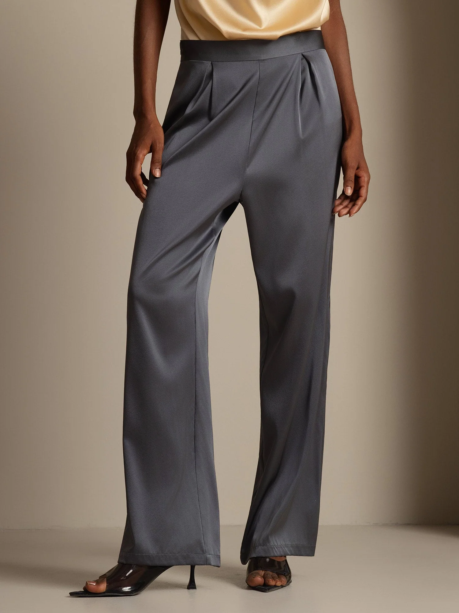 19Momme Pantalons en Soie à Jambes Larges Décontractés - Image 11