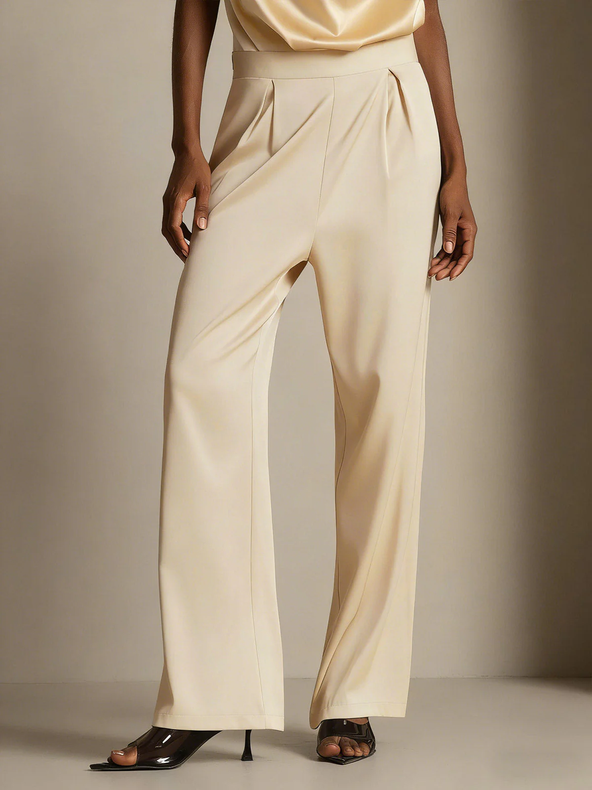 19Momme Pantalons en Soie à Jambes Larges Décontractés - Image 36