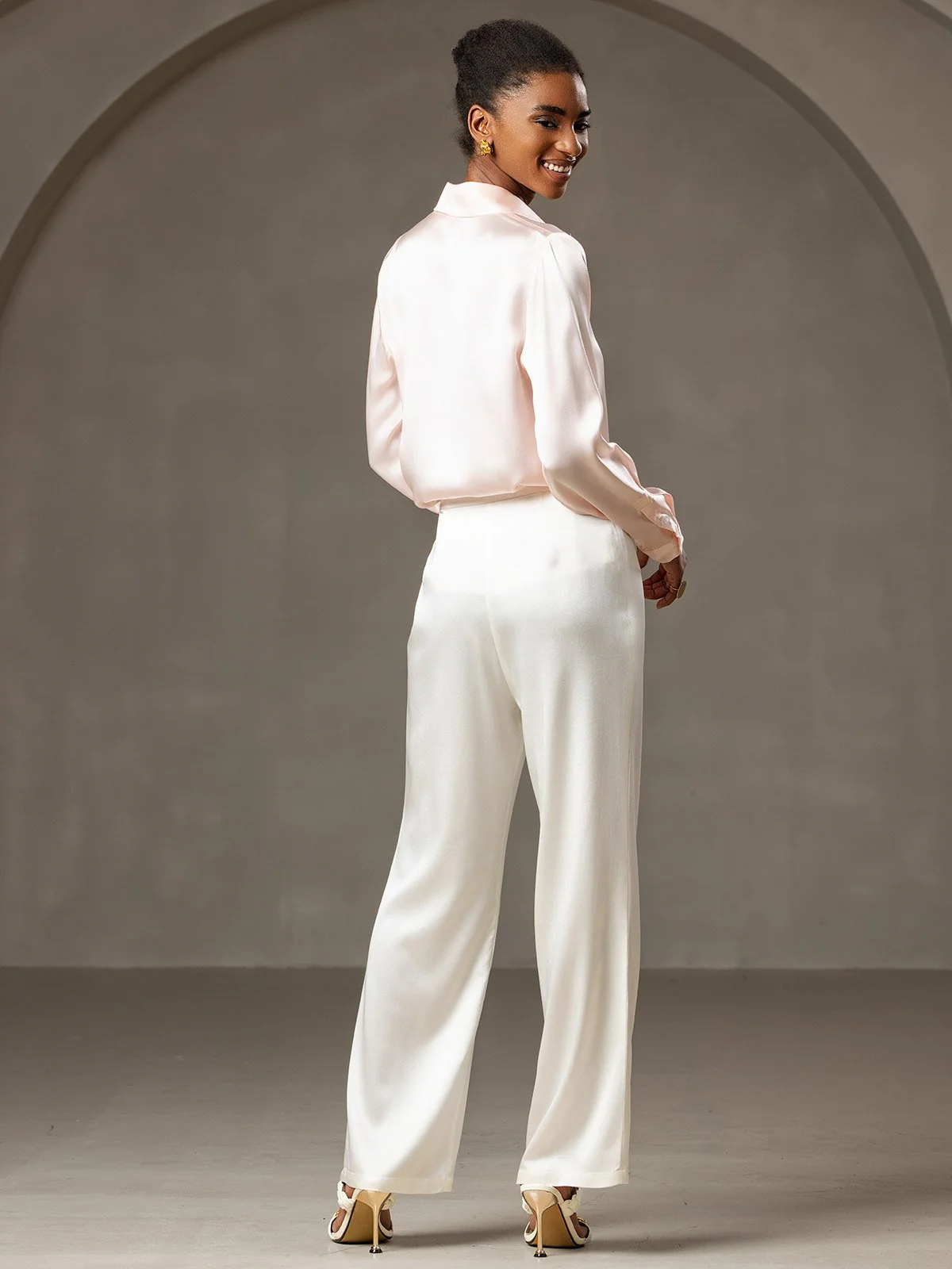 19Momme Pantalons en Soie à Jambes Larges Décontractés - Image 4