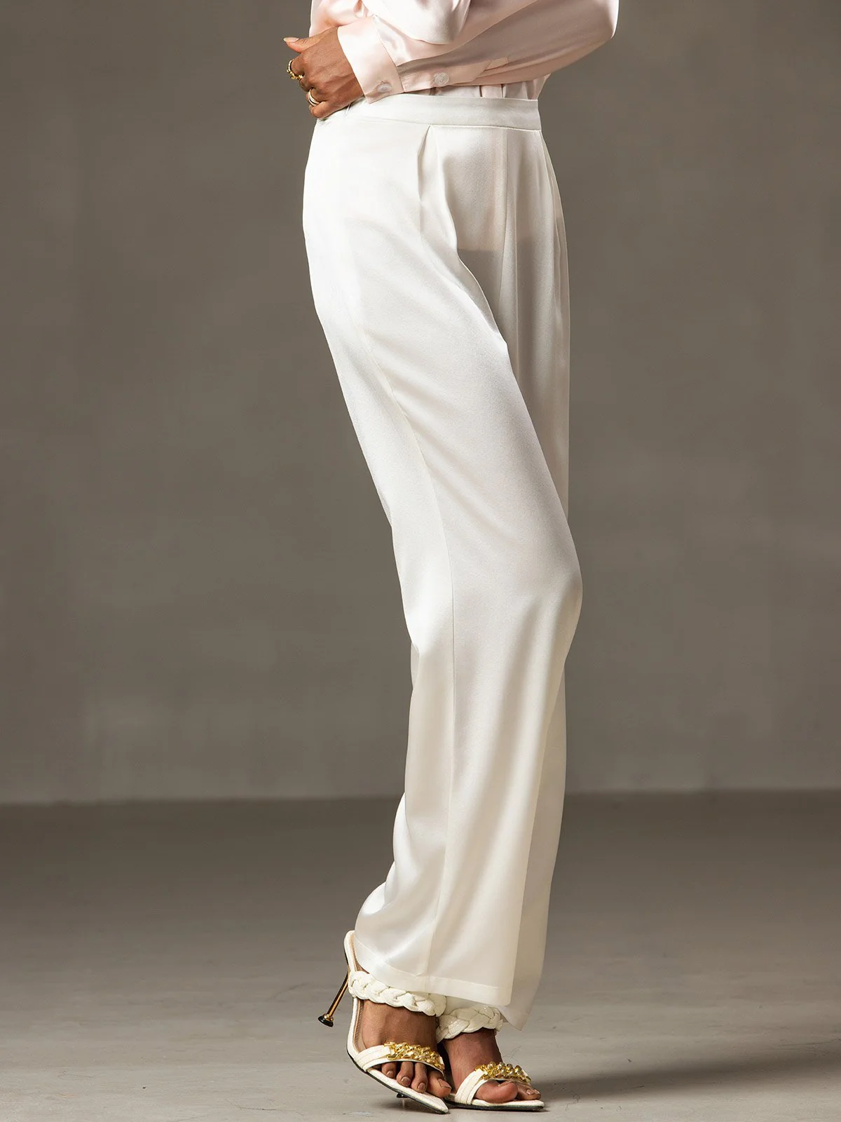 19Momme Pantalons en Soie à Jambes Larges Décontractés - Image 5