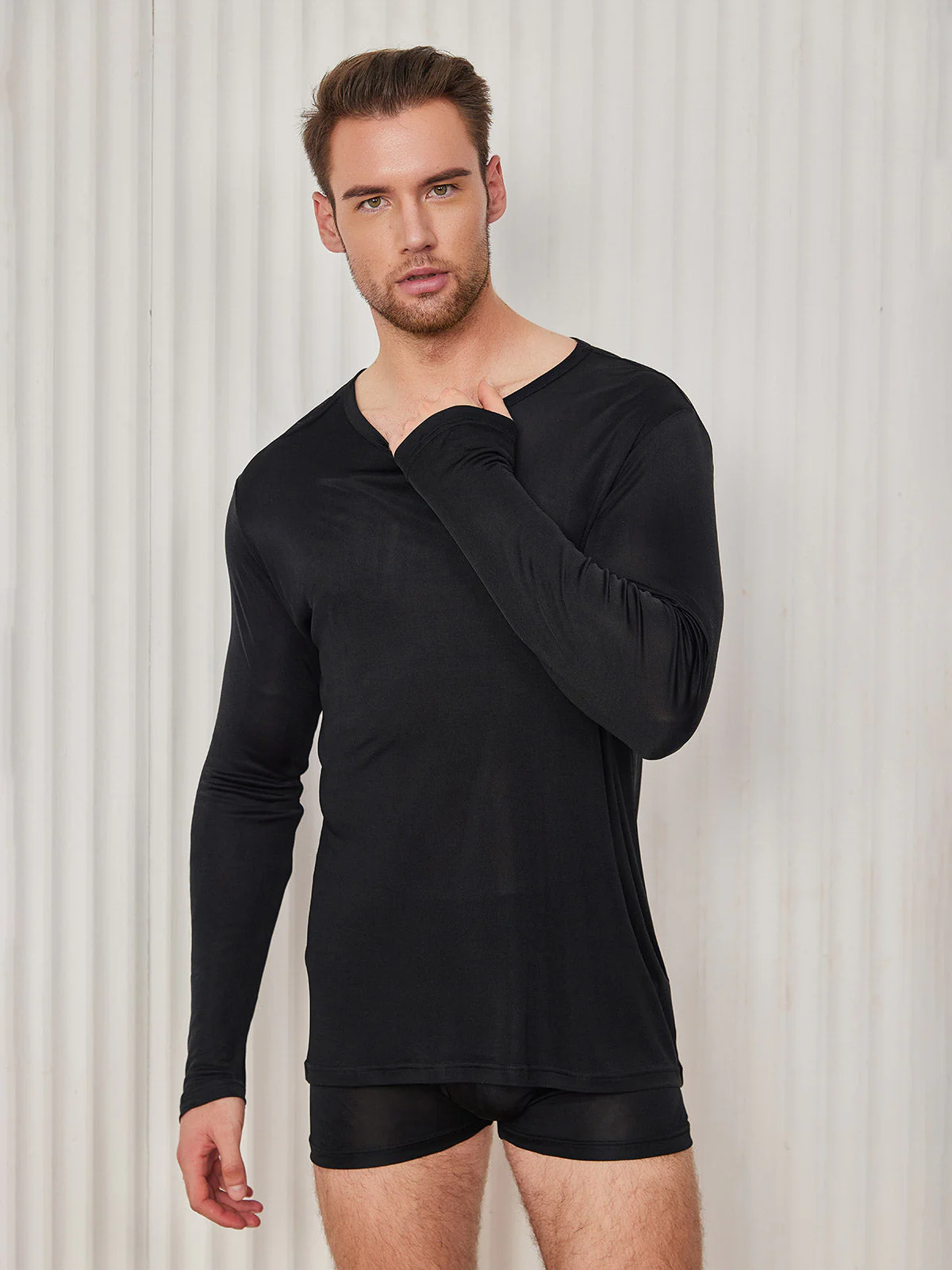T-shirt En Jersey De Soie Pour Homme Tendance - Image 10