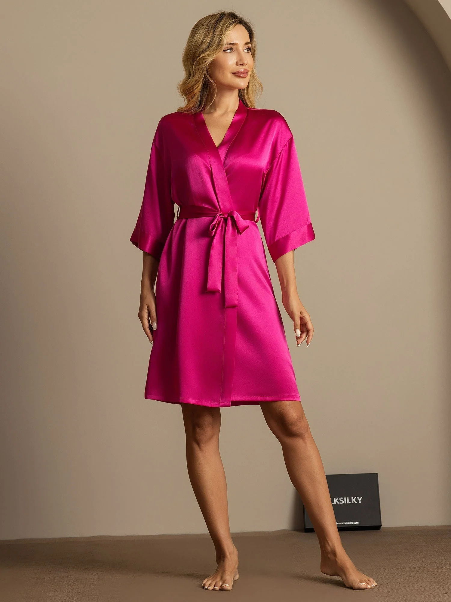 Kimono En Pure Soie Pour Femme À Manches 3/4 - Image 37