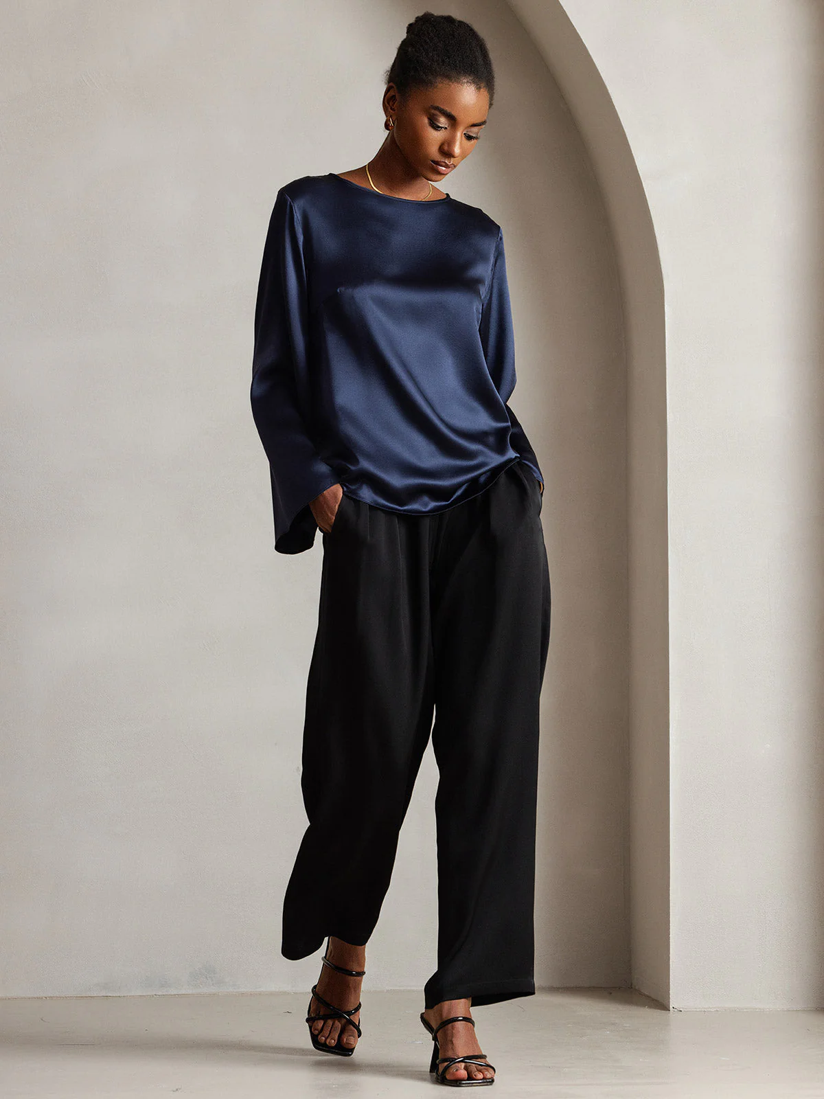 19Momme Soie Relax Longues Manches Blouse - Image 12