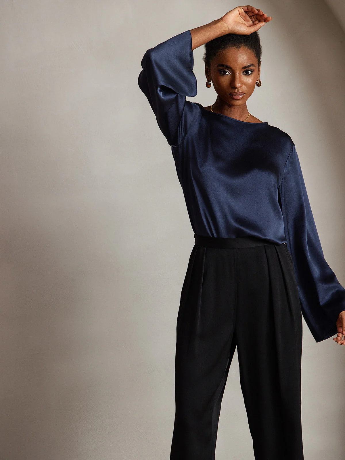 19Momme Soie Relax Longues Manches Blouse - Image 13