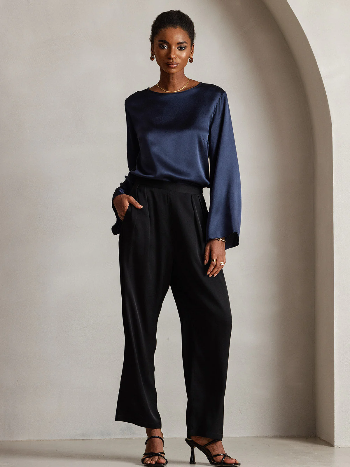 19Momme Soie Relax Longues Manches Blouse - Image 15