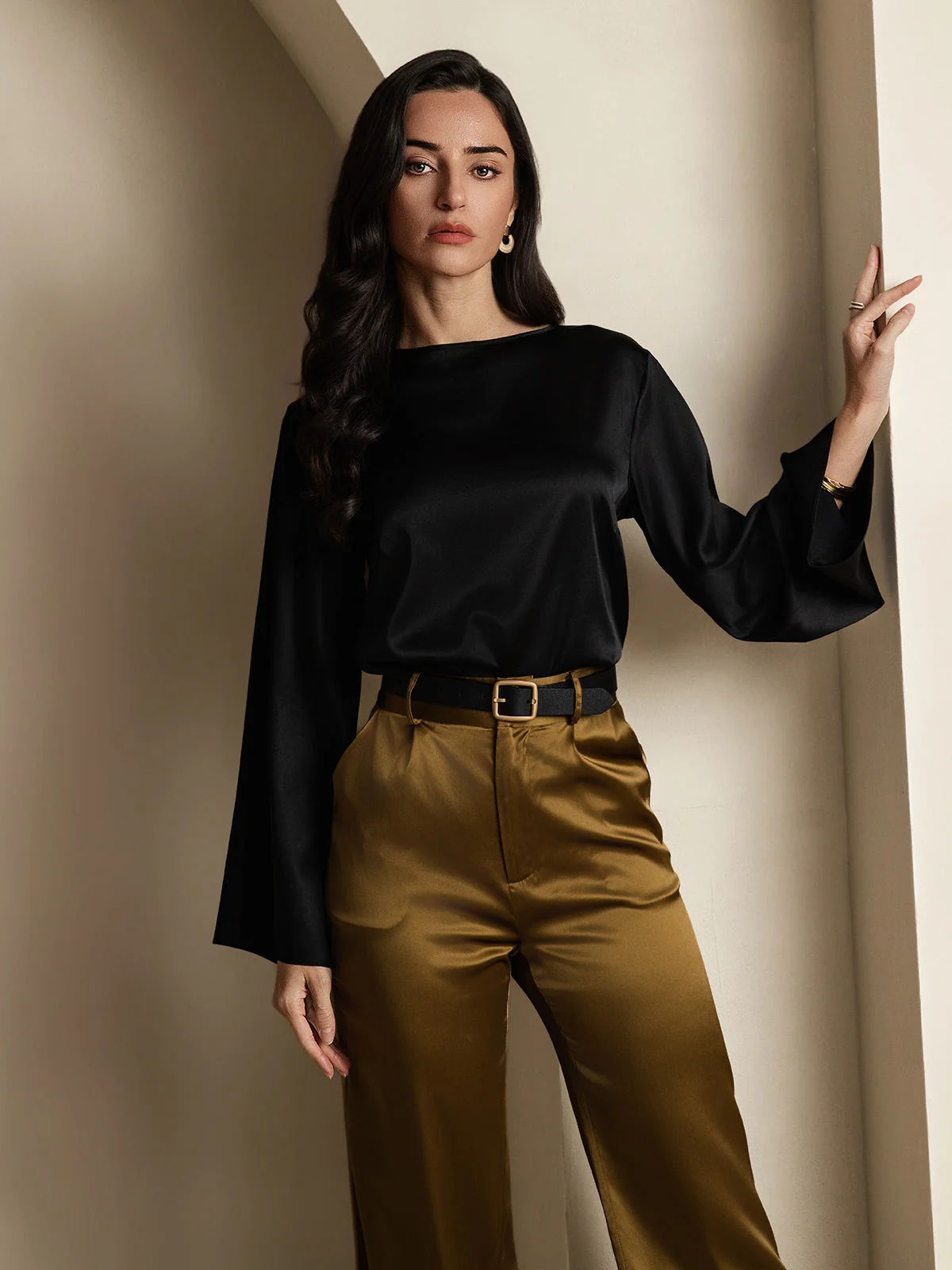 19Momme Soie Relax Longues Manches Blouse - Image 19