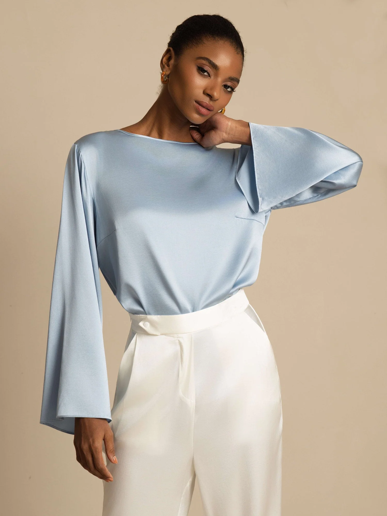 19Momme Soie Relax Longues Manches Blouse - Image 24