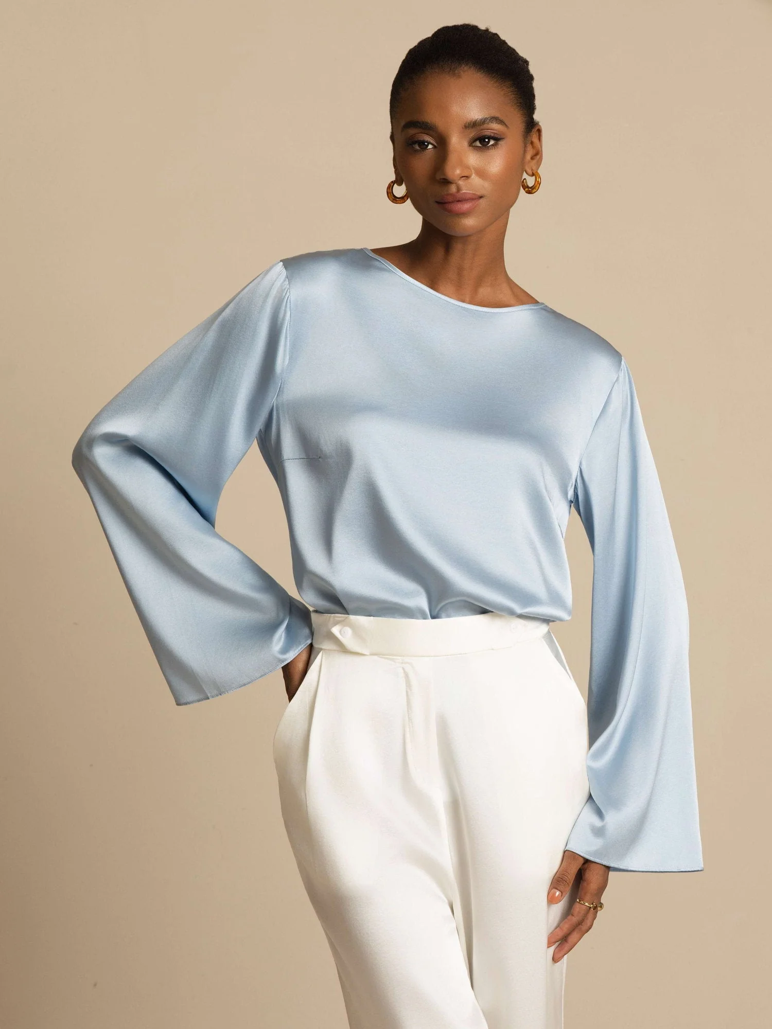 19Momme Soie Relax Longues Manches Blouse - Image 26