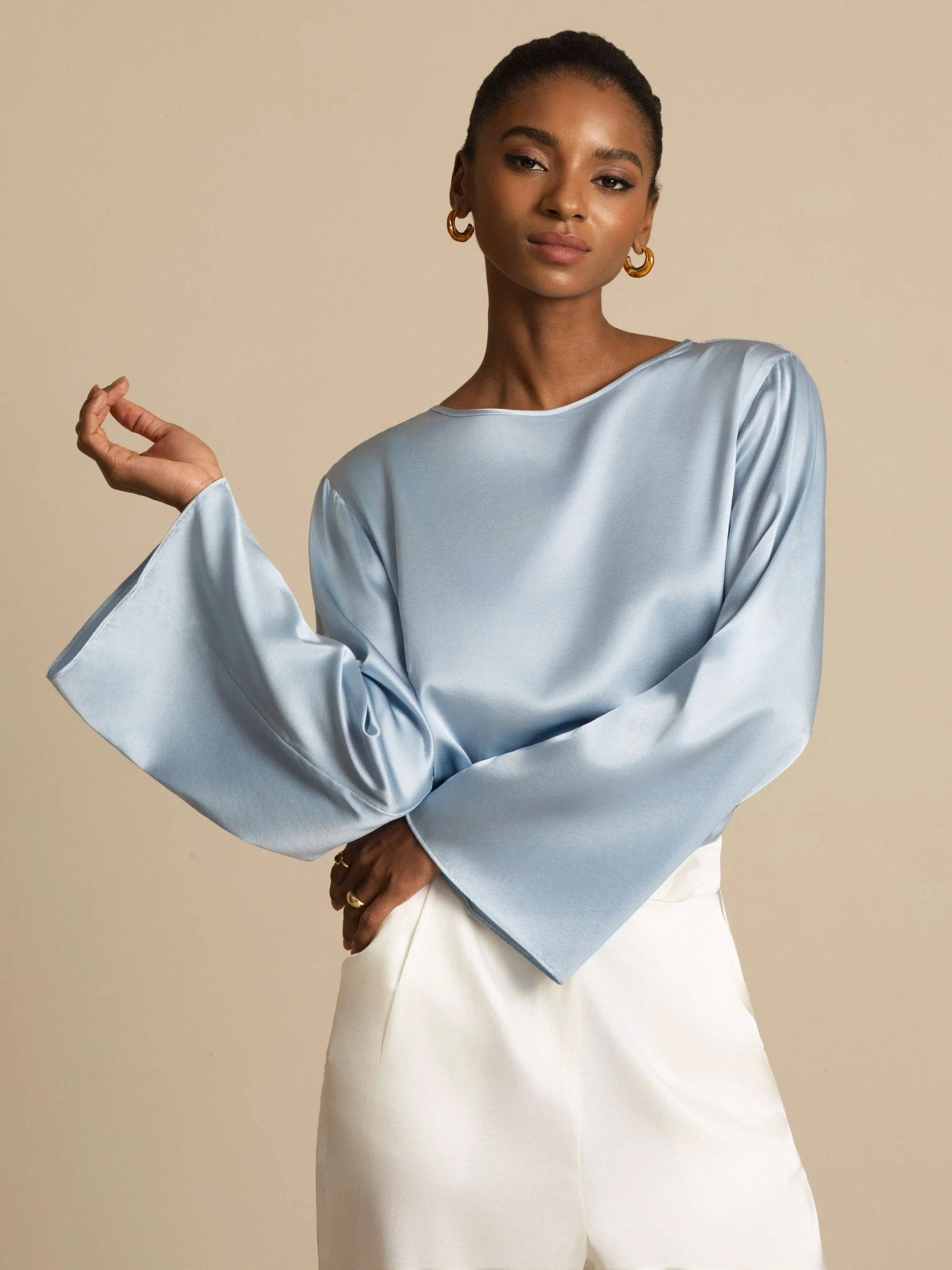 19Momme Soie Relax Longues Manches Blouse - Image 27