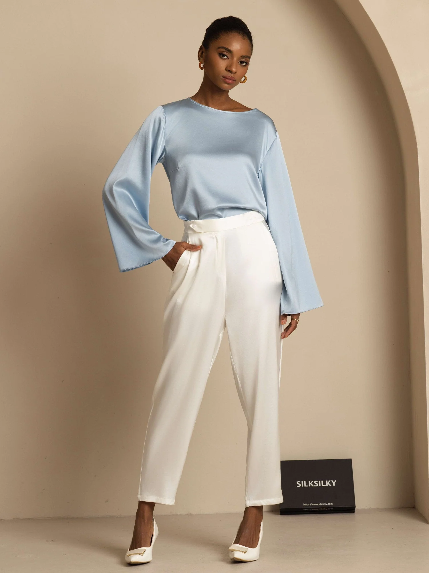 19Momme Soie Relax Longues Manches Blouse - Image 30