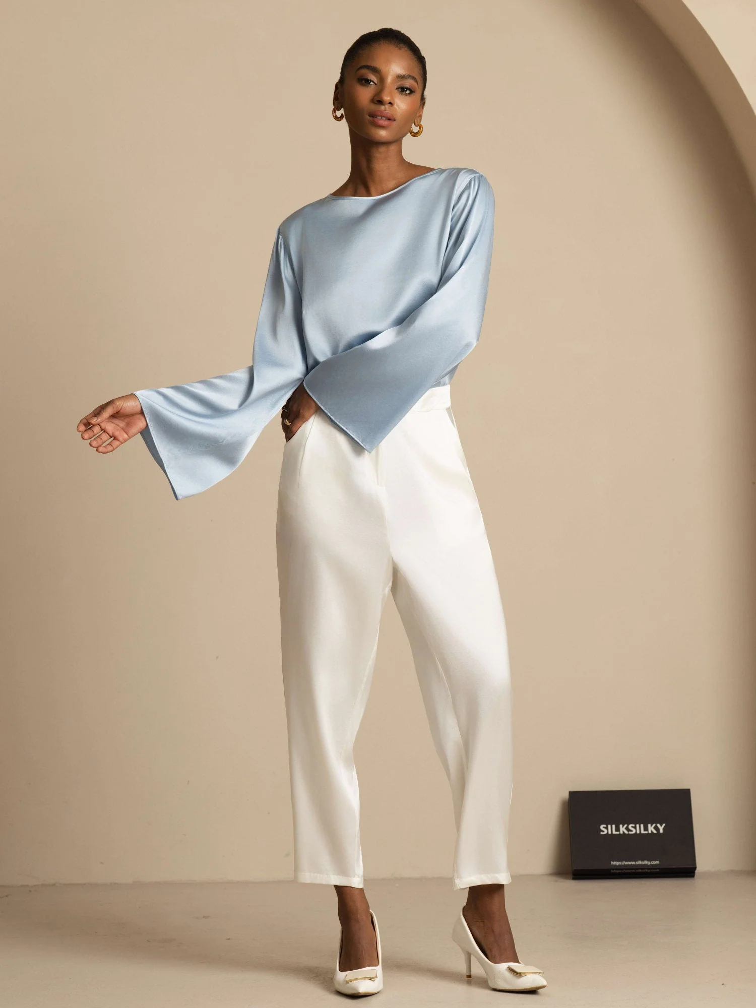 19Momme Soie Relax Longues Manches Blouse - Image 32