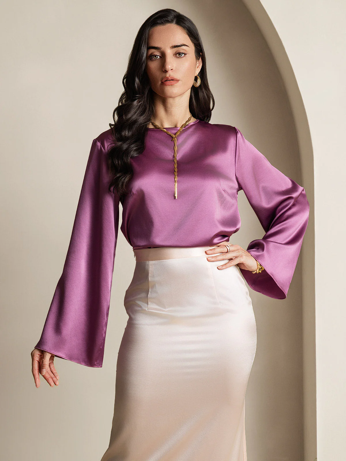 19Momme Soie Relax Longues Manches Blouse - Image 33