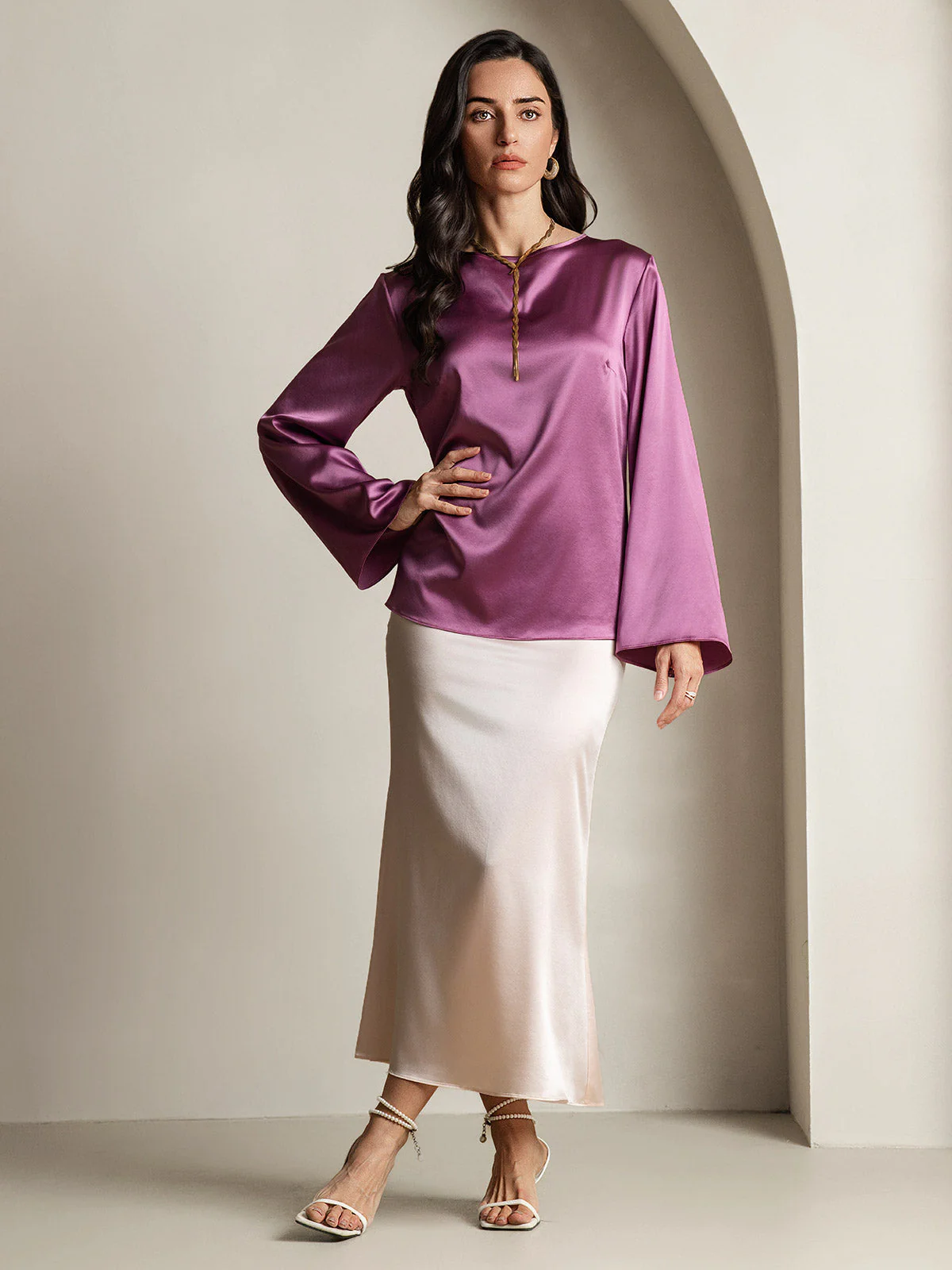 19Momme Soie Relax Longues Manches Blouse - Image 38