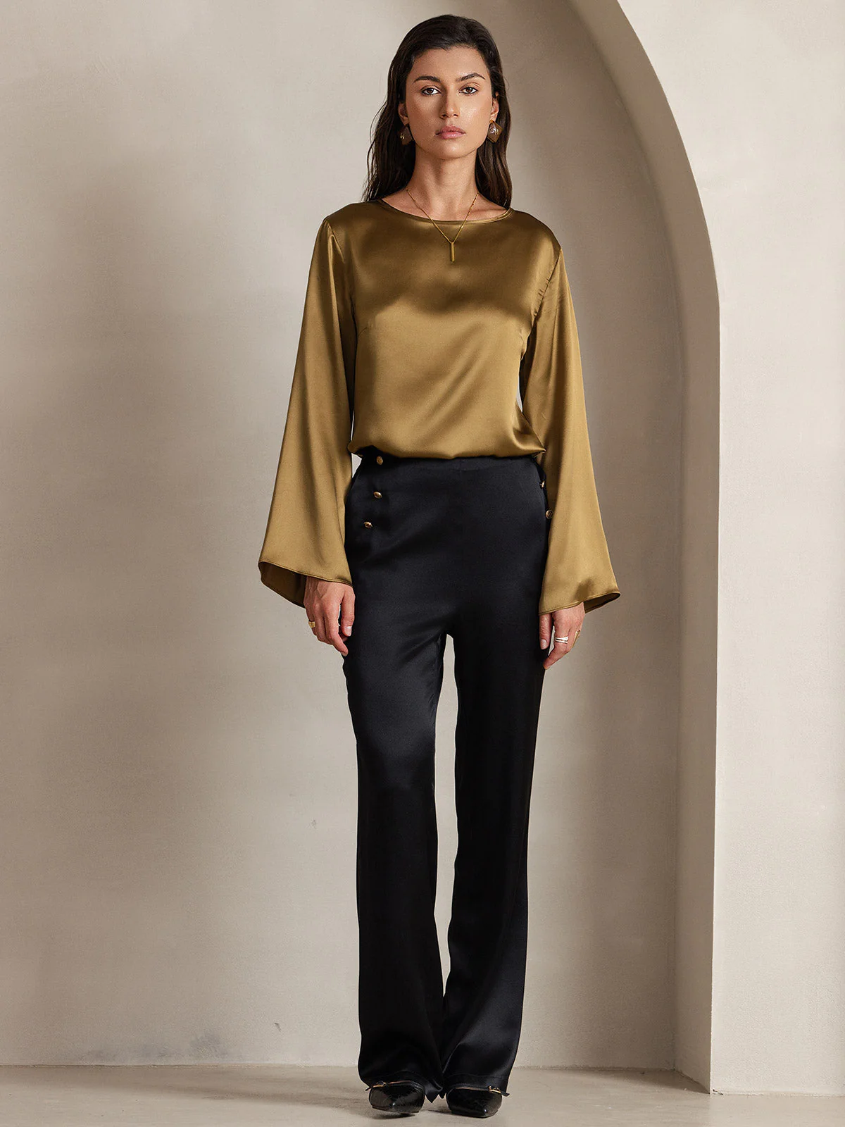 19Momme Soie Relax Longues Manches Blouse - Image 4