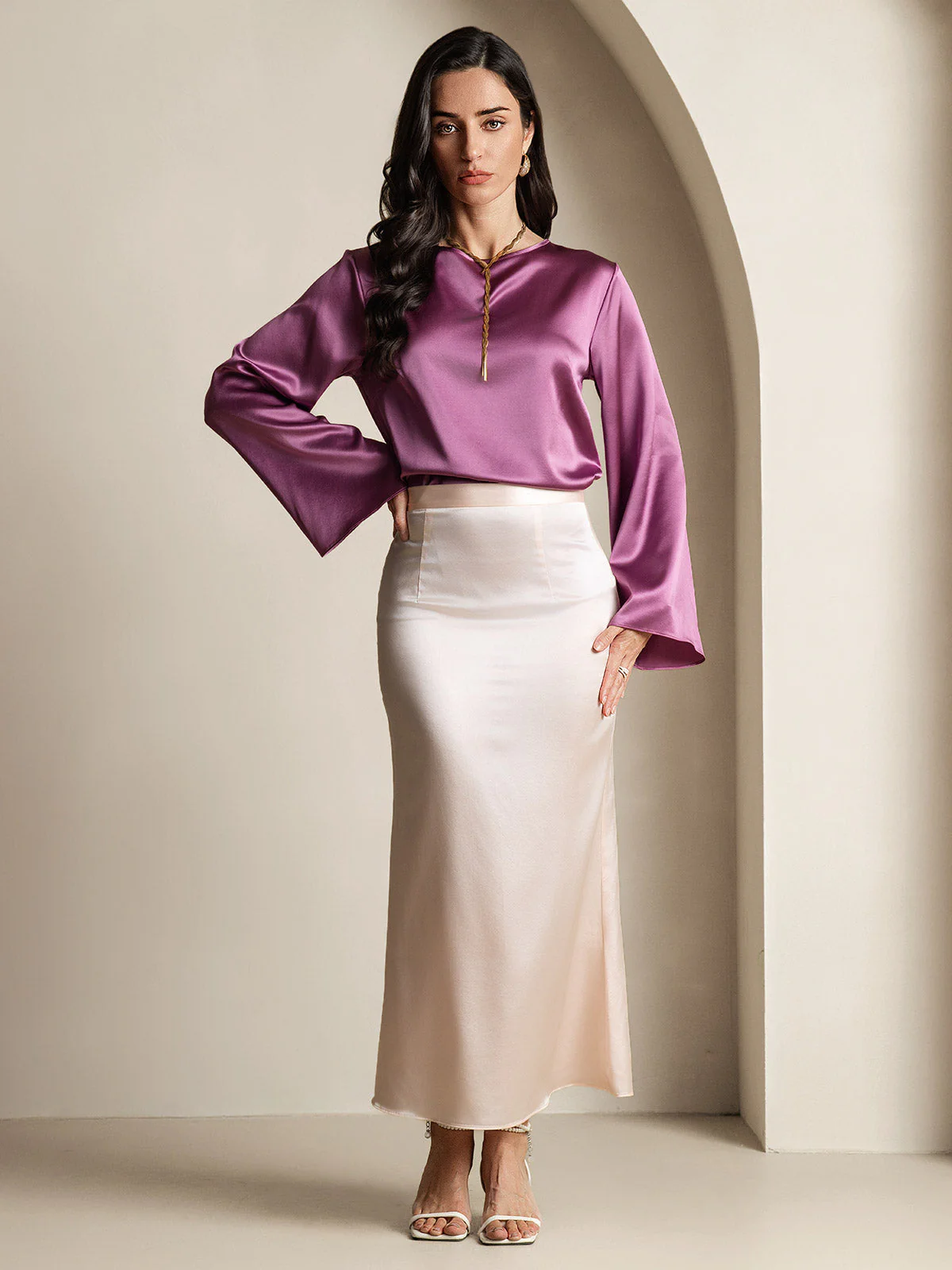 19Momme Soie Relax Longues Manches Blouse - Image 40