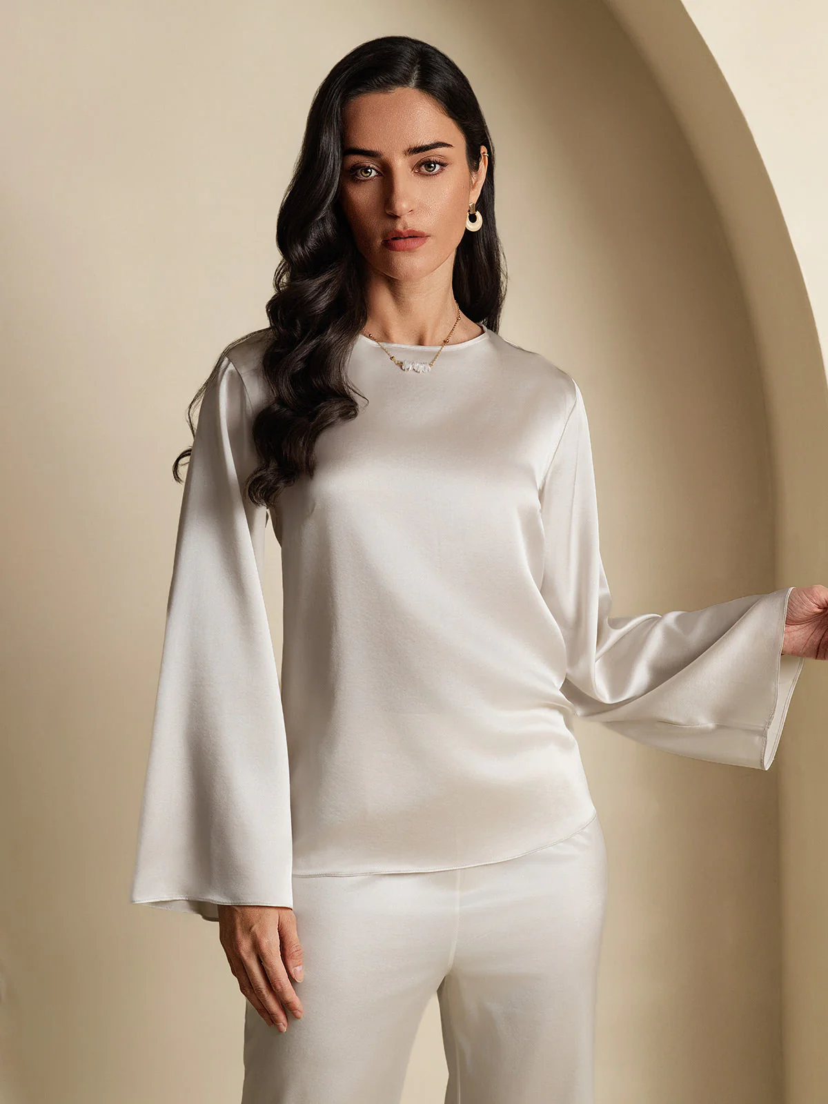 19Momme Soie Relax Longues Manches Blouse - Image 41