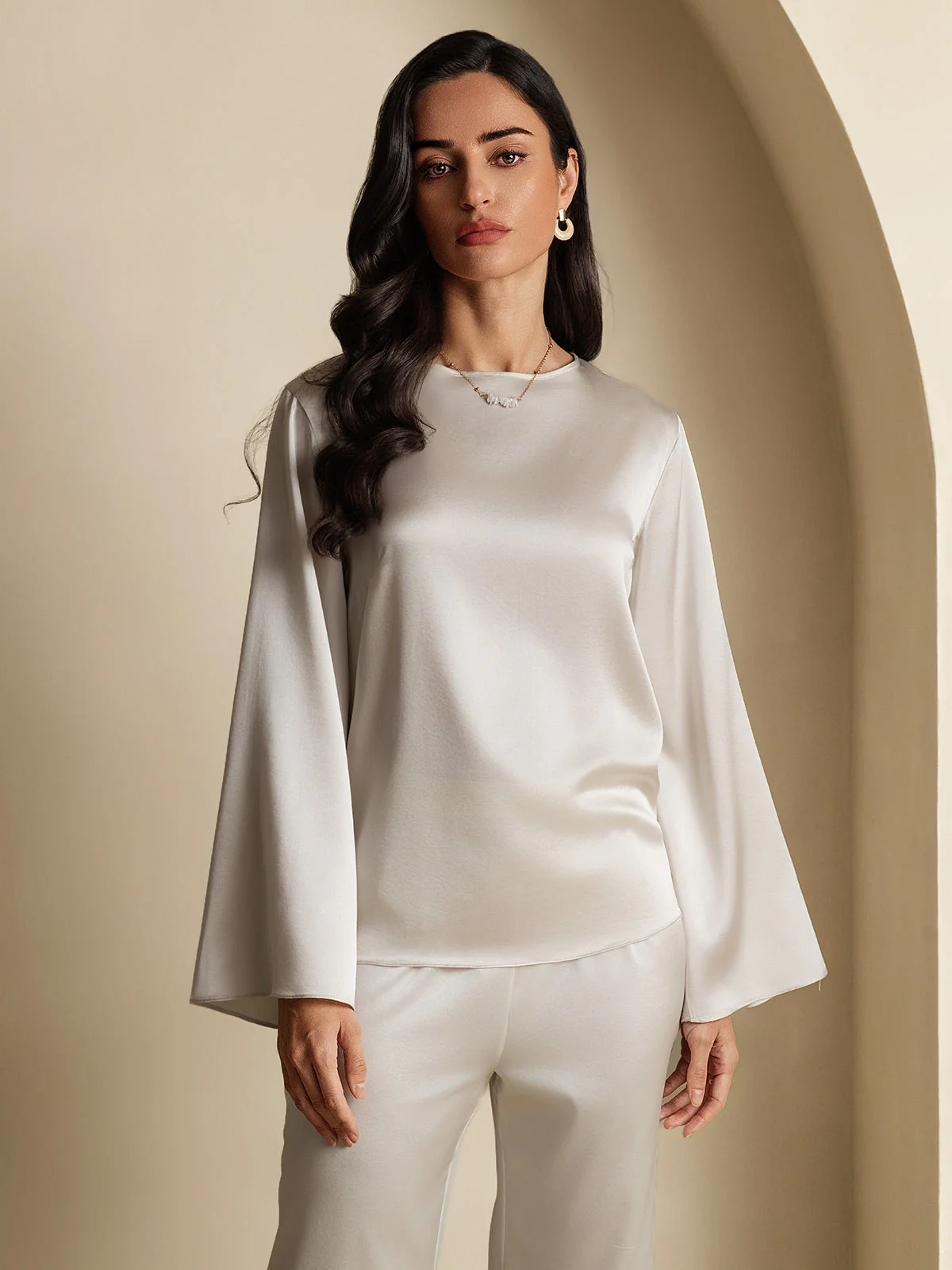 19Momme Soie Relax Longues Manches Blouse - Image 43