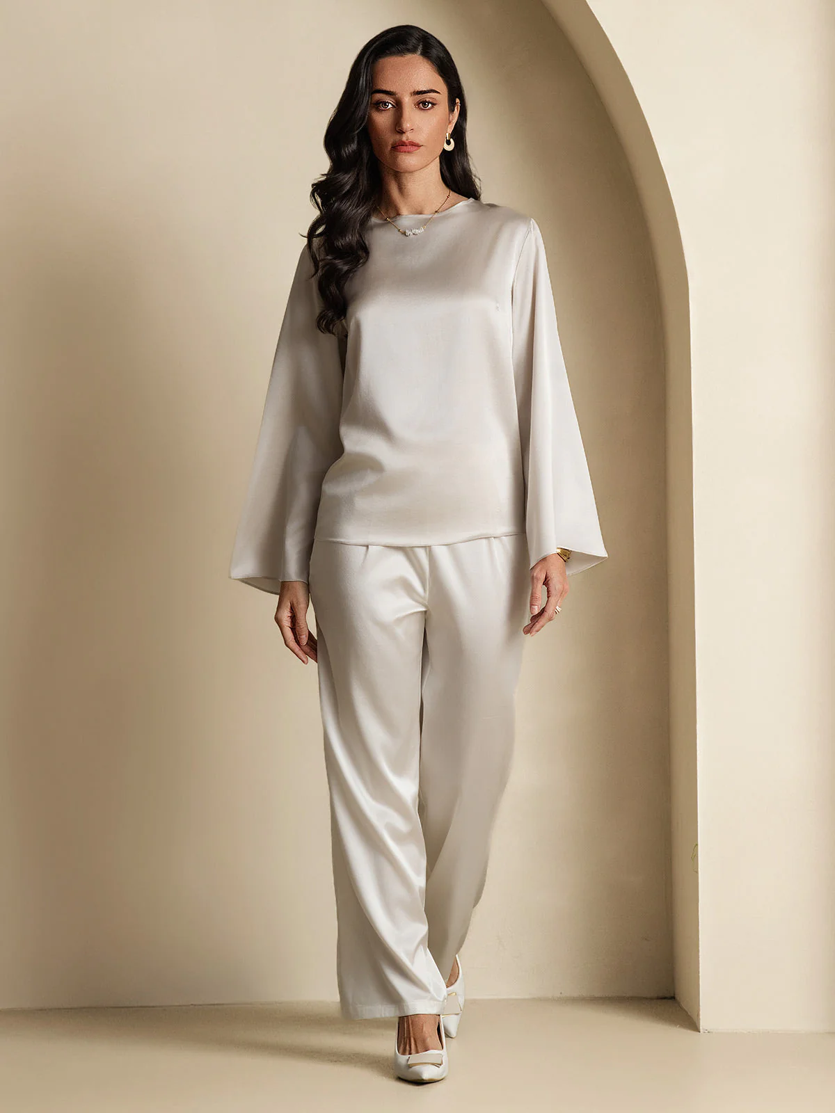 19Momme Soie Relax Longues Manches Blouse - Image 46