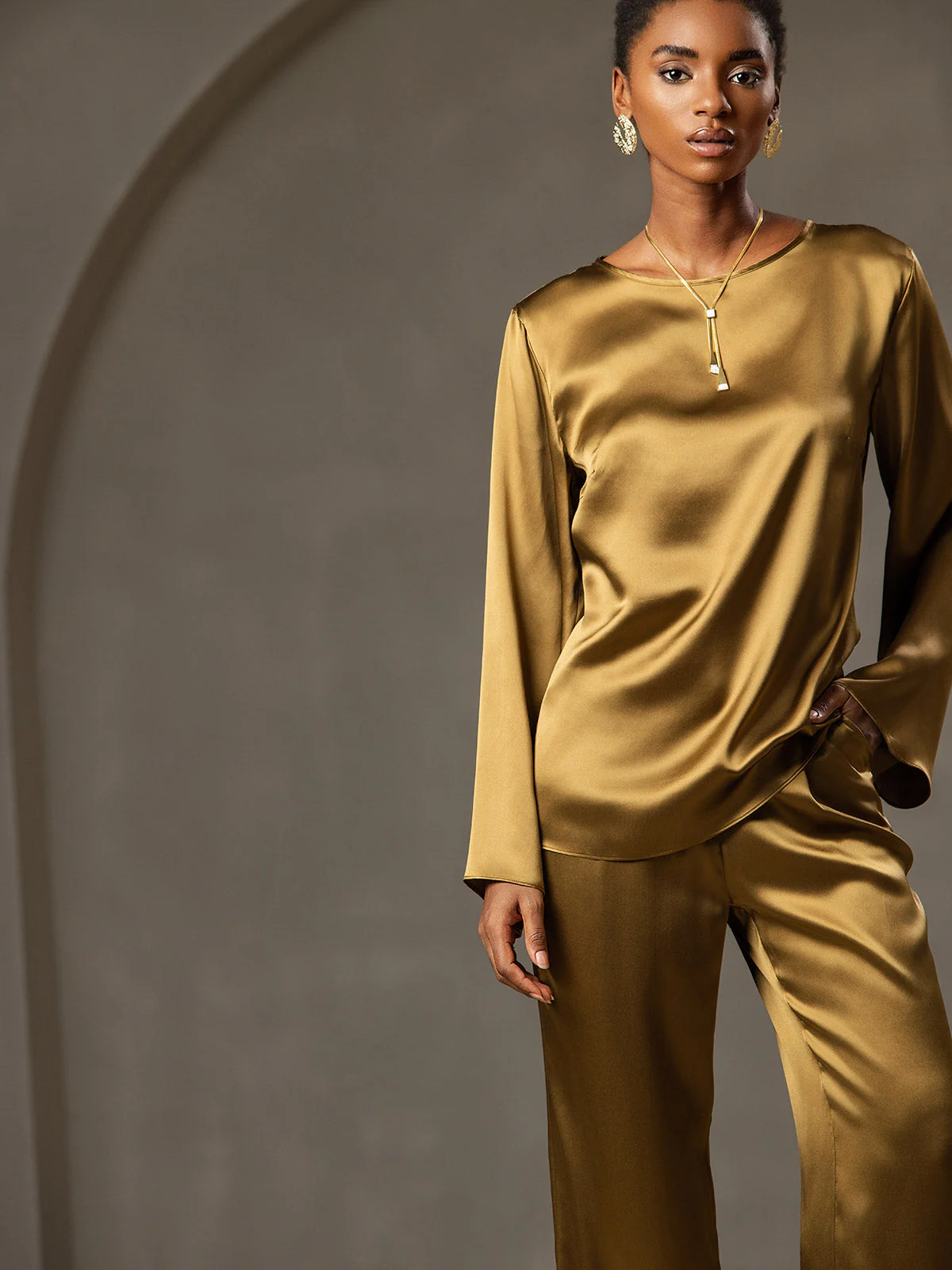 19Momme Soie Relax Longues Manches Blouse - Image 5