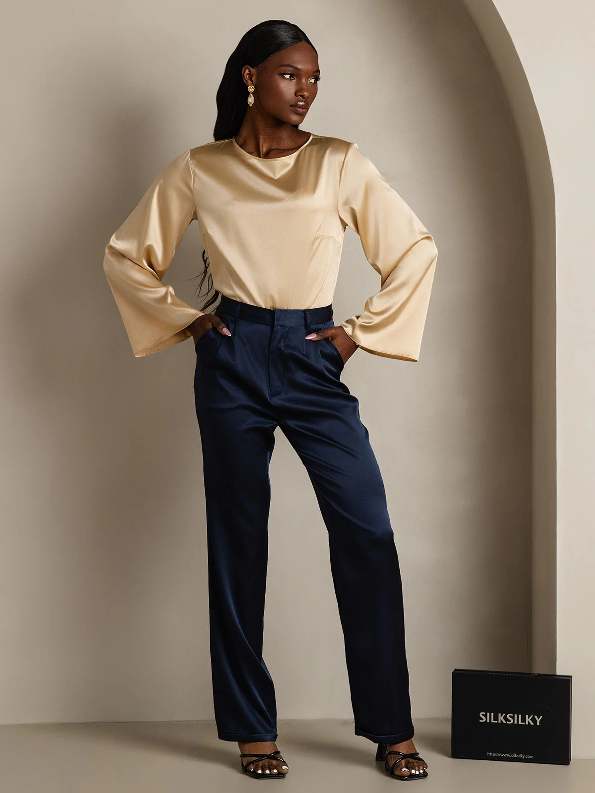 19Momme Soie Relax Longues Manches Blouse - Image 53