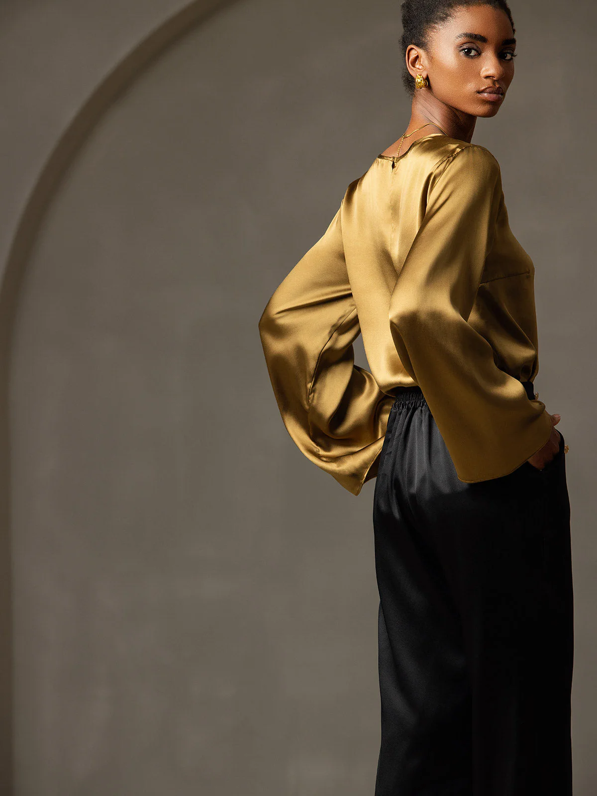 19Momme Soie Relax Longues Manches Blouse - Image 6