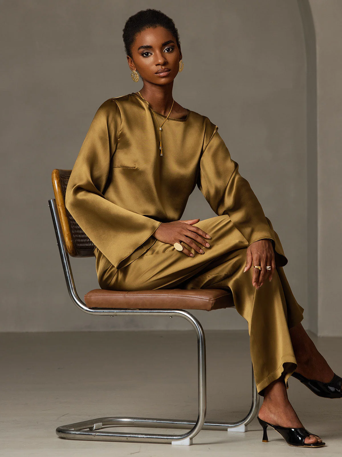 19Momme Soie Relax Longues Manches Blouse - Image 7