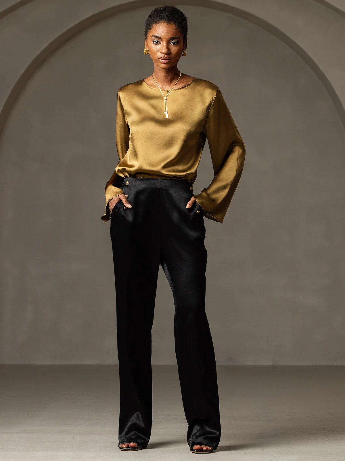 19Momme Soie Relax Longues Manches Blouse - Image 8