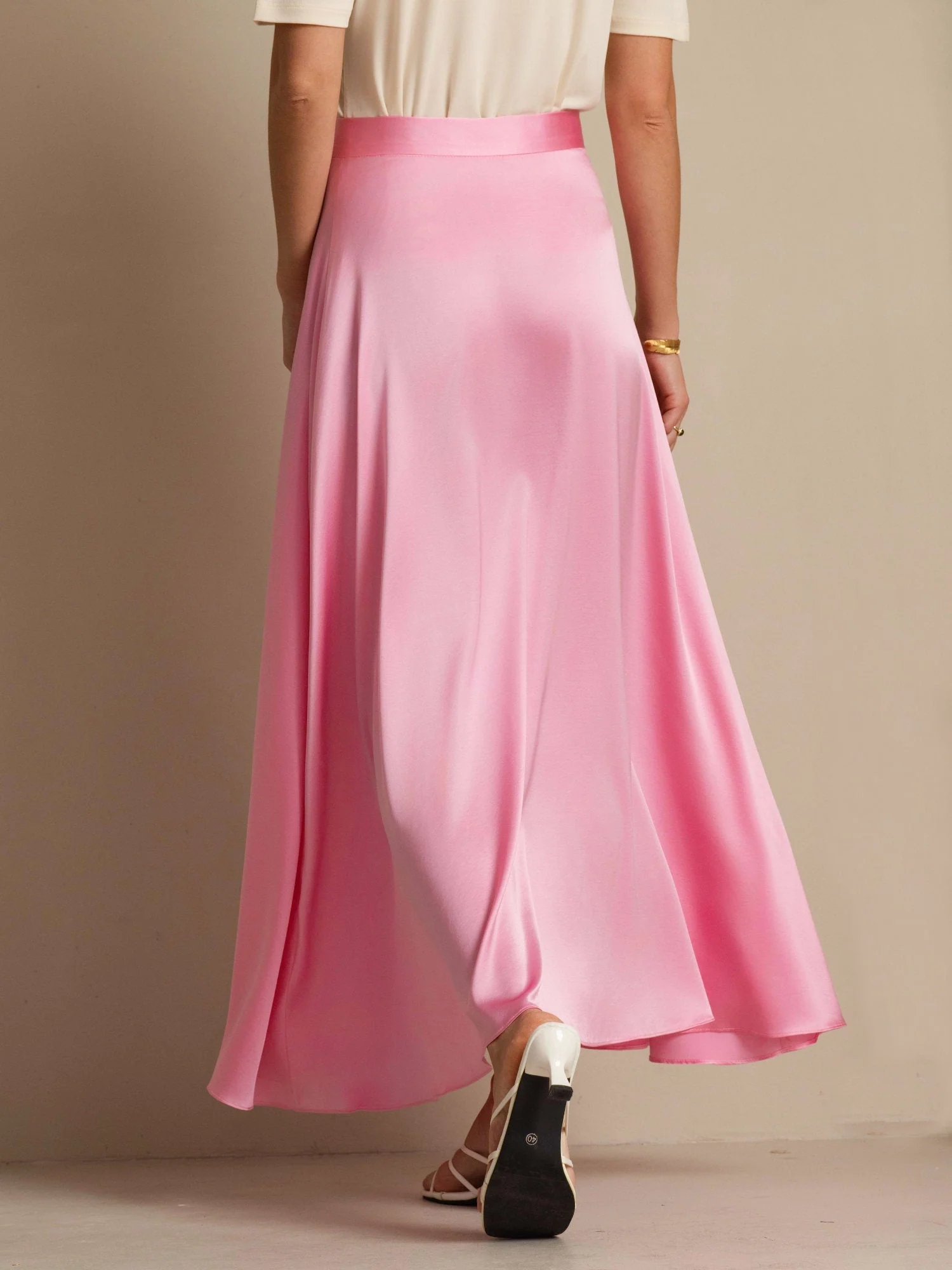 Jupe Longue Évasée En Soie 19Momme Avec Doublure - Image 31