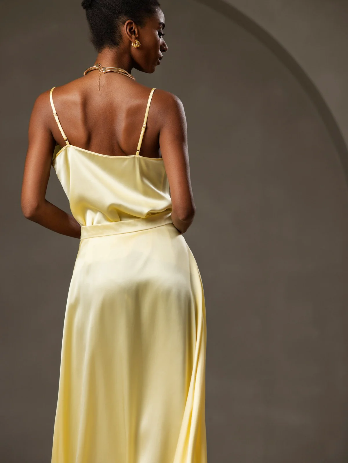 19Momme Soie Col Bénitier Bretelles Spaghetti Camisole Haut Débardeur - Image 65