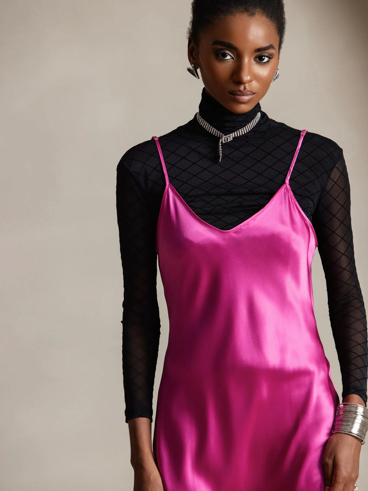 Robe Longue en Soie avec Bretelles Spaghetti - Image 83